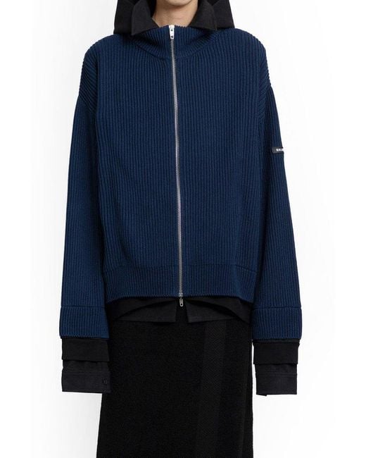 Balenciaga Blue Unity Sports Icon Layered Zip-up Hoodie for men