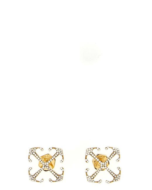 Off-White c/o Virgil Abloh Metallic Mini Arrow Crystal-embellished Earrings