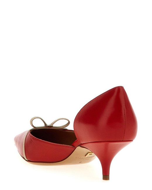 Ferragamo Red Gyoia Pointed-Toe Pumps