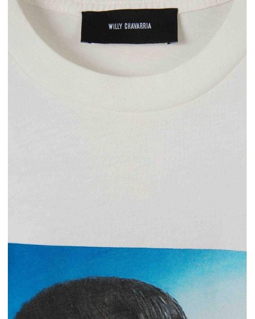 Willy Chavarria White Freshcutseasy Graphic Tee for men