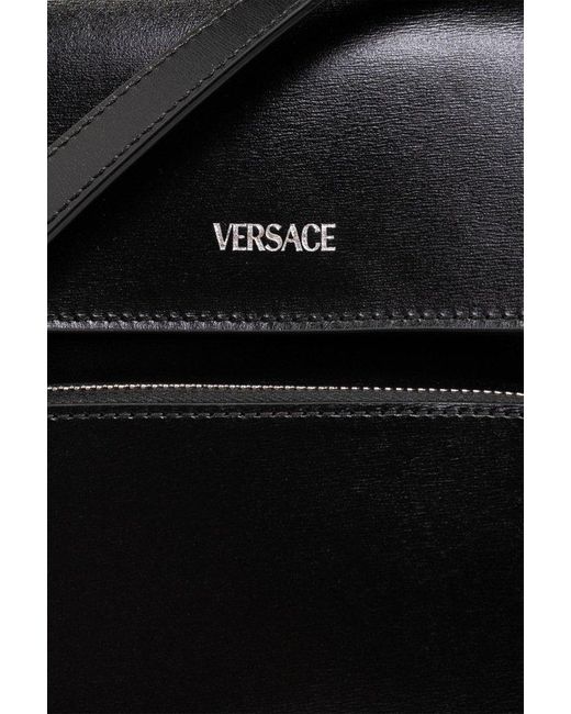 Versace Black Shoulder Bag With Logo for men
