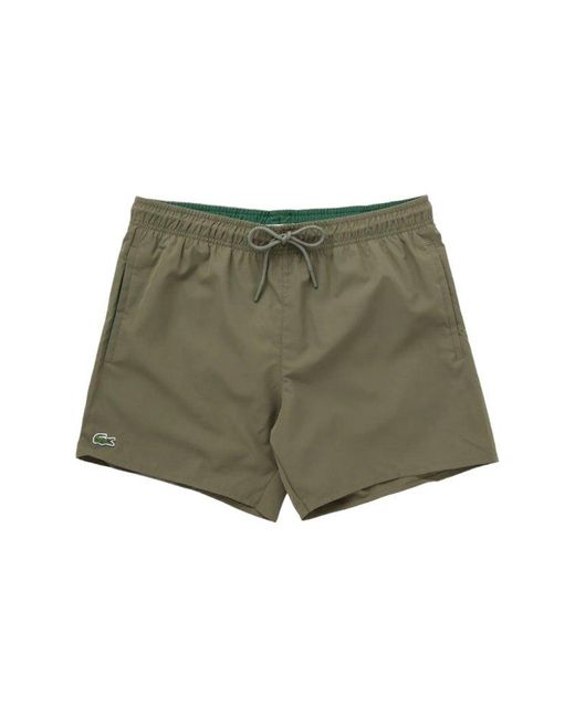 Lacoste Green Logo Patch Drawstring Swim Shorts for men