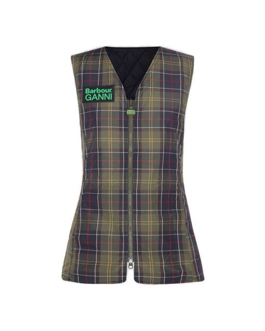Barbour X Ganni Reversible Betty Liner Vest in Blue Lyst