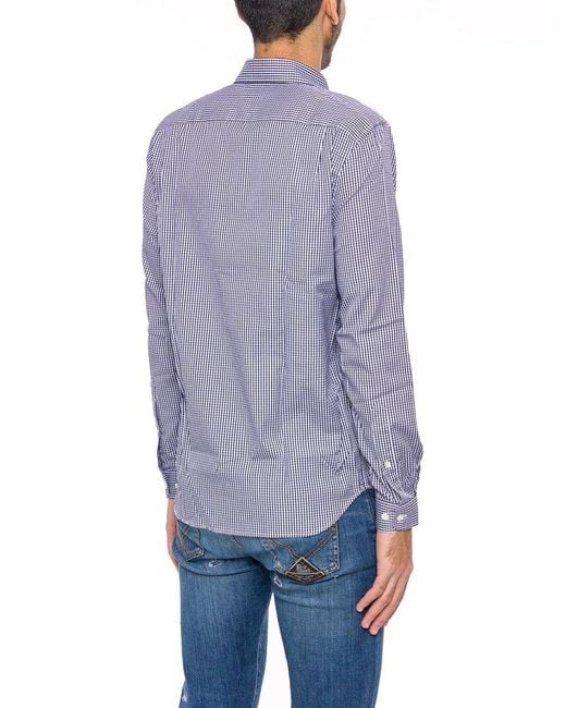 Lacoste Purple Regular Fit Checked Shirt for men