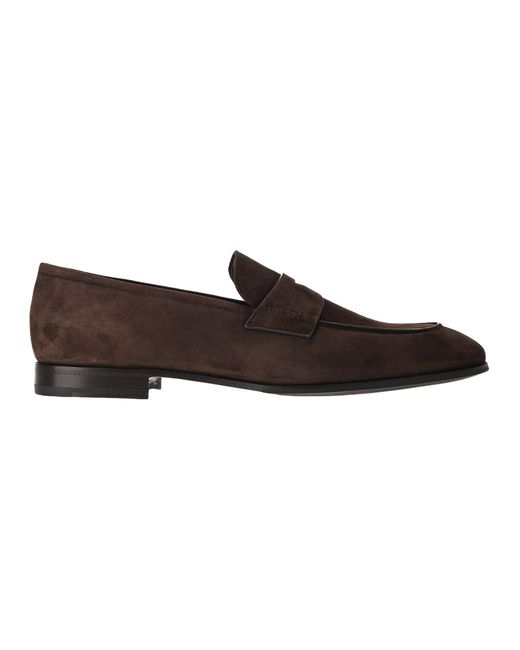 Prada Brown Suede Penny Loafers for men