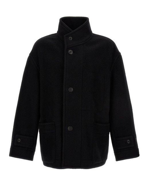 Lemaire Black Boxy Duffle Coats, Trench Coats for men