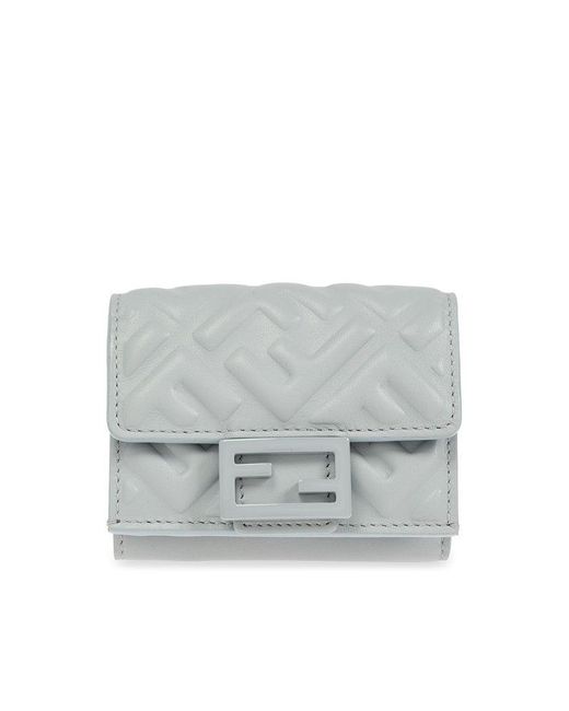 Fendi Gray Leather Wallet,