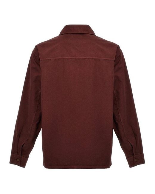Lemaire Purple Long-sleeved Button-up Shirt for men