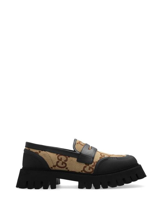 Gucci Black Maxi GG Slip-on Loafers for men