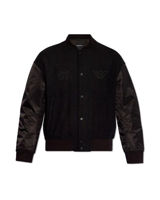 Emporio Armani Black Bomber Jacket, for men
