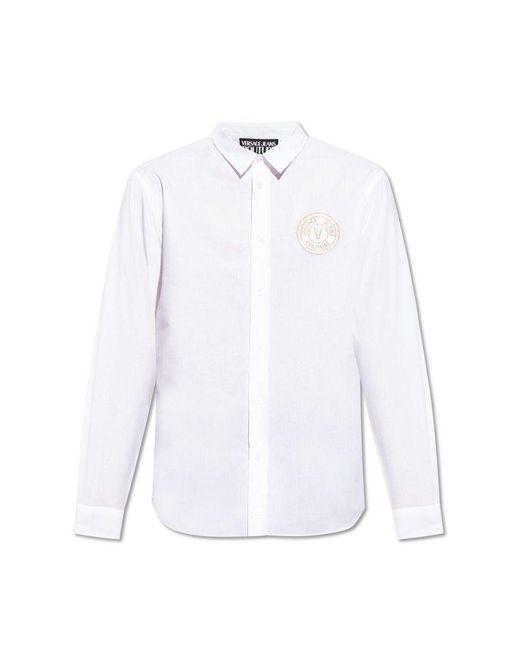 Versace White Cotton Shirt With Logo, for men