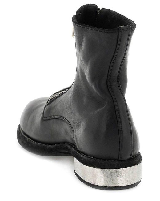 Guidi Black Double Zip Ankle Boots for men