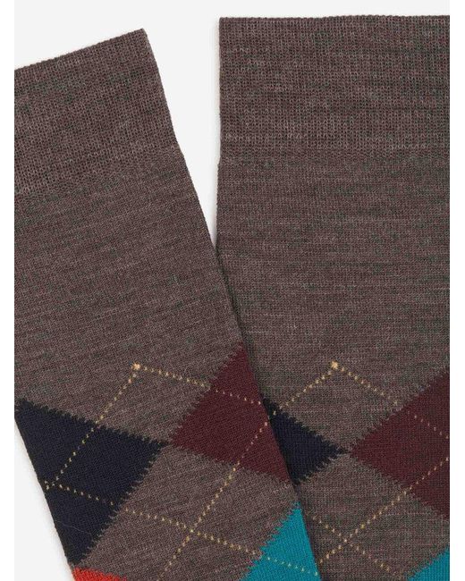 Gallo White Long Patterned Socks for men