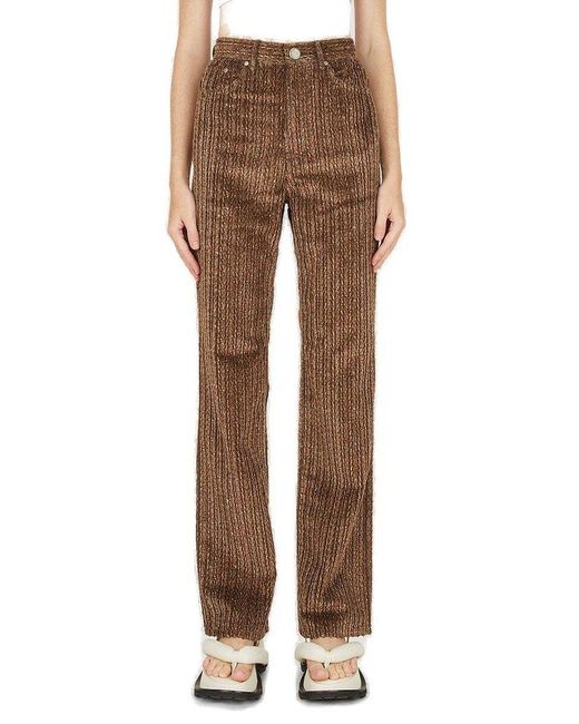 Acne Studios Straightleg Corduroy Pants in Brown Lyst