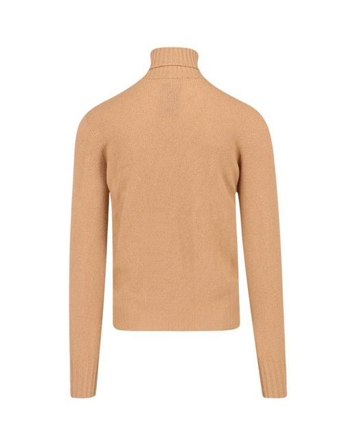 Drumohr Natural Ribbed Turtleneck Sweater for men