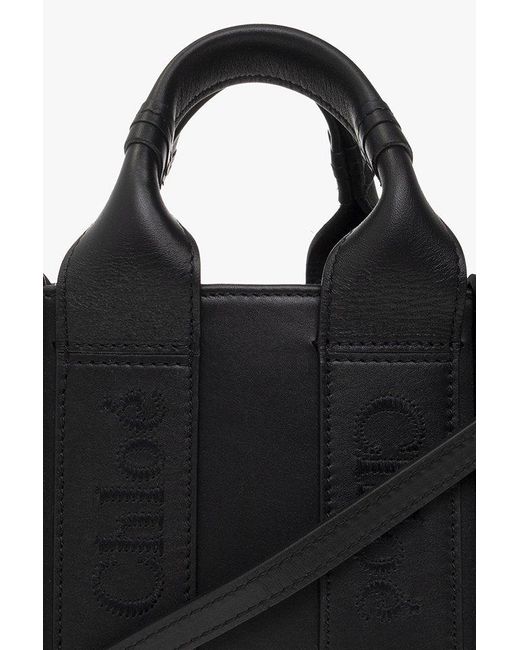 Chloé Black Mini Woody Tote Bag