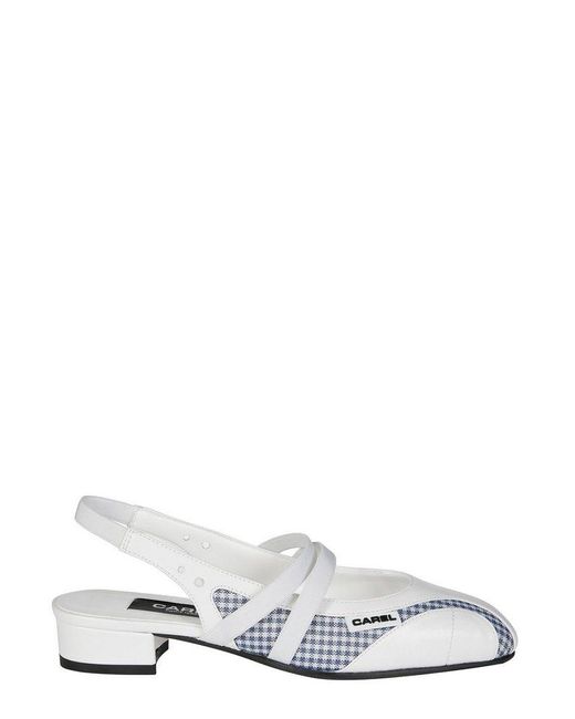 CAREL PARIS White Paris Peachy Slingback Mary Janes