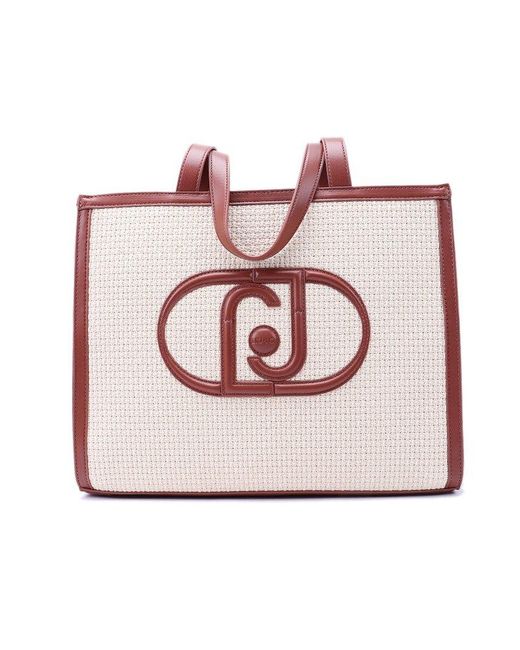 Liu Jo Pink Logo-patch Top Handle Bag
