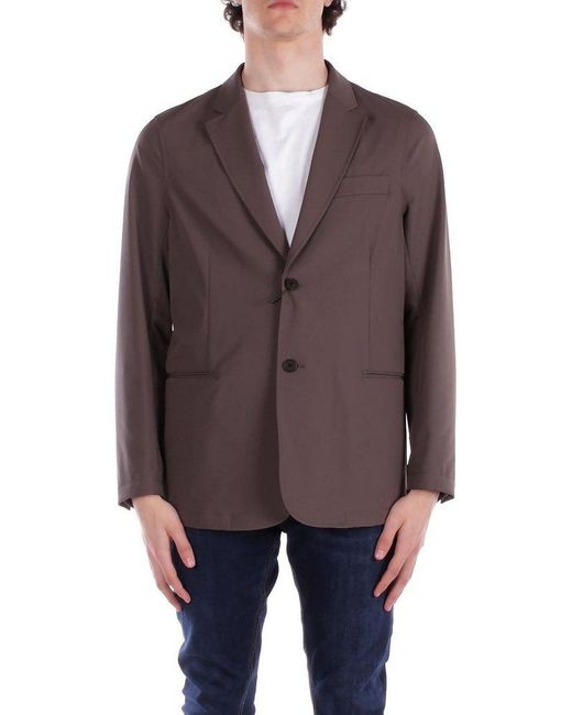Emporio Armani Brown Travel Essentials Single-Breasted Blazer for men