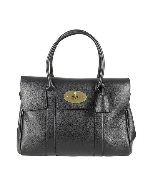 Mulberry Bayswater Small Tote Bag in Black | Lyst