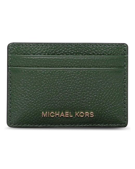 MICHAEL Michael Kors Green Jet Set Logo Plaque Cardholder