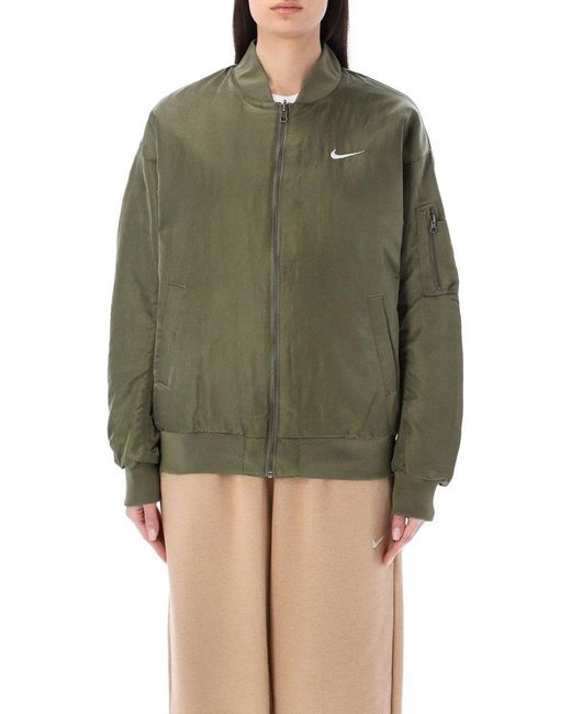 Nike Green Varsity Zip-up Bomber Jacket