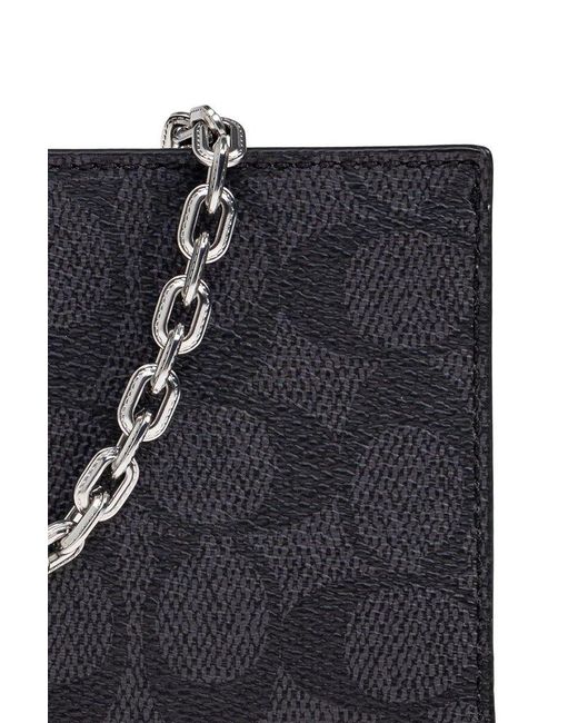 COACH Black Chain Detailed Billfold Wallet for men