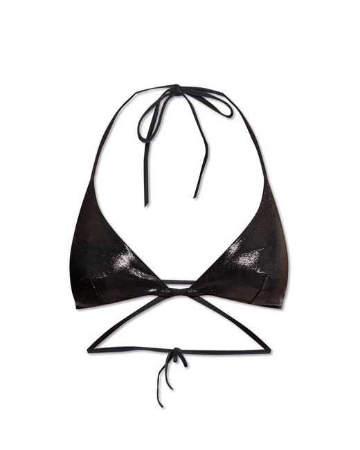 DSquared² Black Metallic Effect Bikini Triangle Top