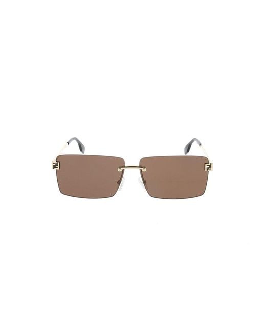 Fendi Black Retangle Frame Sunglasses