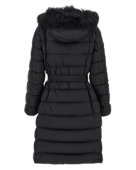 Moncler Khloe Logo Patch Belted Jacket in Black Lyst UK