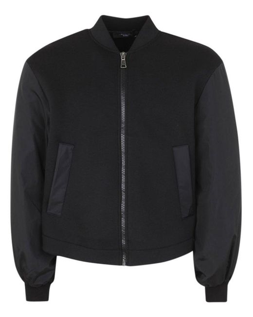 Weekend by Maxmara Black Nasello Jersey Jacket With Padded Sleeves Clothing