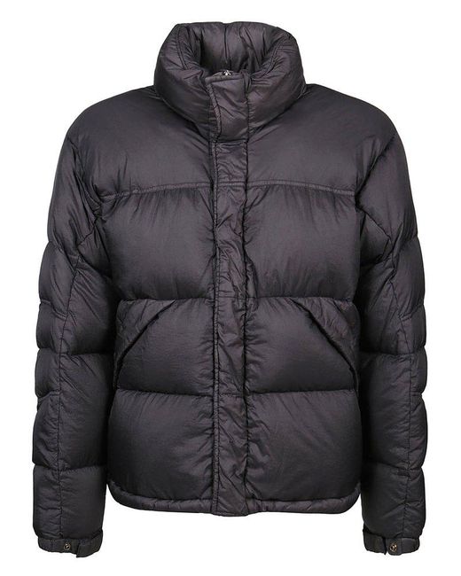 C P Company Black Long Sleeved Quilted Padded Jacket for men