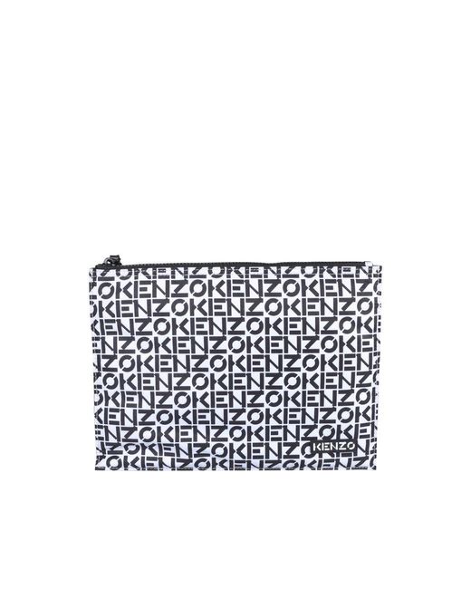 KENZO White Repeat Large Clutch