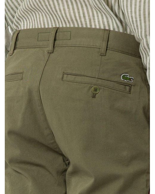 Lacoste Green Logo Patch Knee-Length Shorts for men