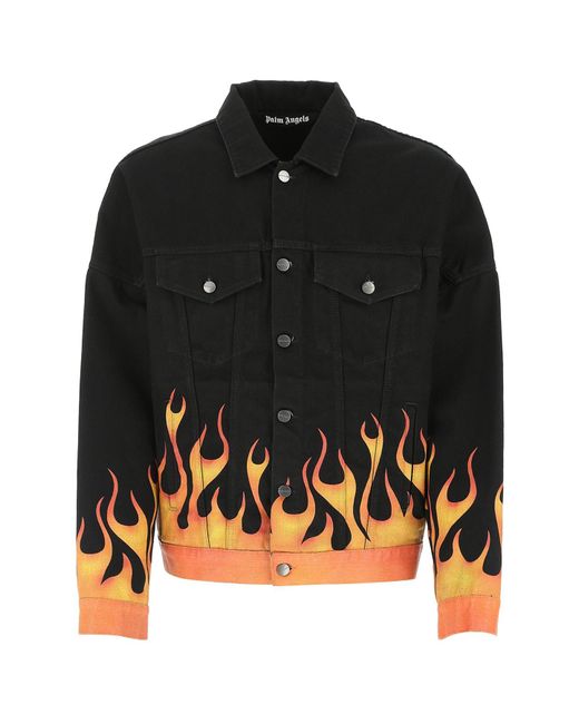 Palm Angels Flames Denim Jacket in 