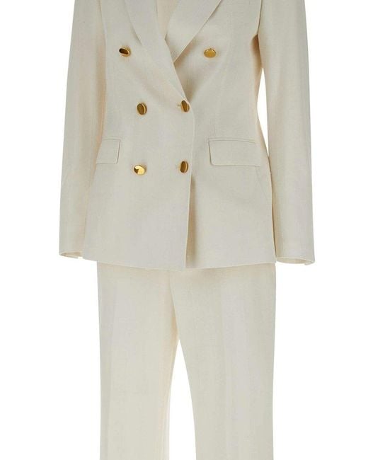 Tagliatore White Double-Breasted Tailored Suit