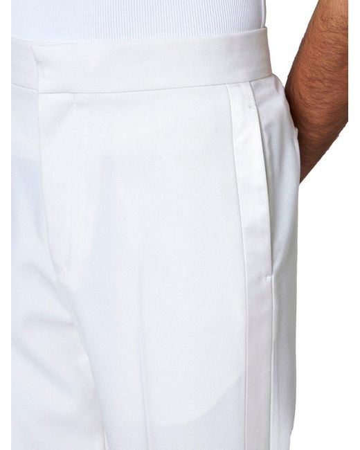 Givenchy White Piping Detailed Wide-leg Trousers for men