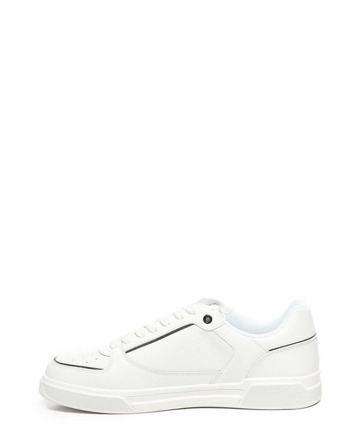 Just Cavalli White Logo Printed Low-Top Sneakers for men