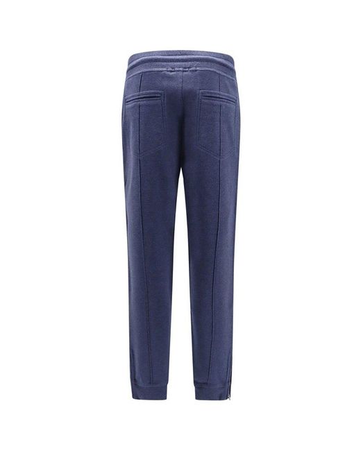 Brunello Cucinelli Drawstring Cuffed Sweatpants in Blue for Men | Lyst