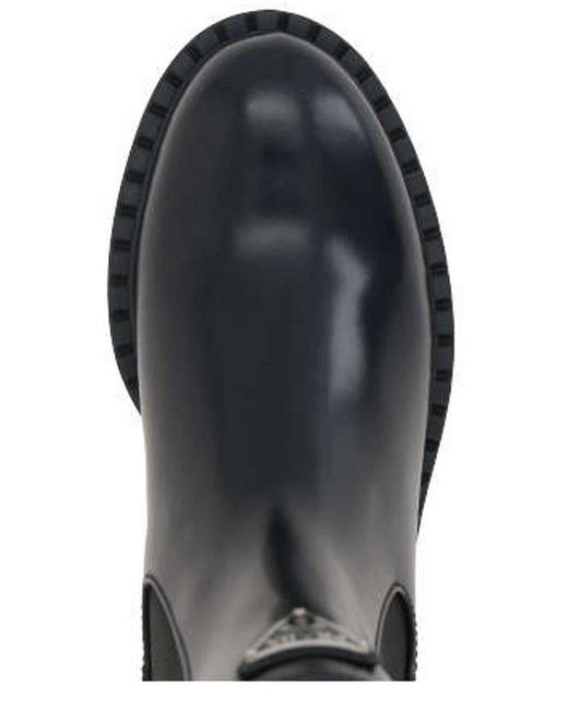 Prada Black Round-Toe Ankle Boots