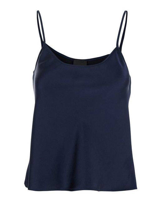 Plain Blue Spaghetti Strap Camisole Top