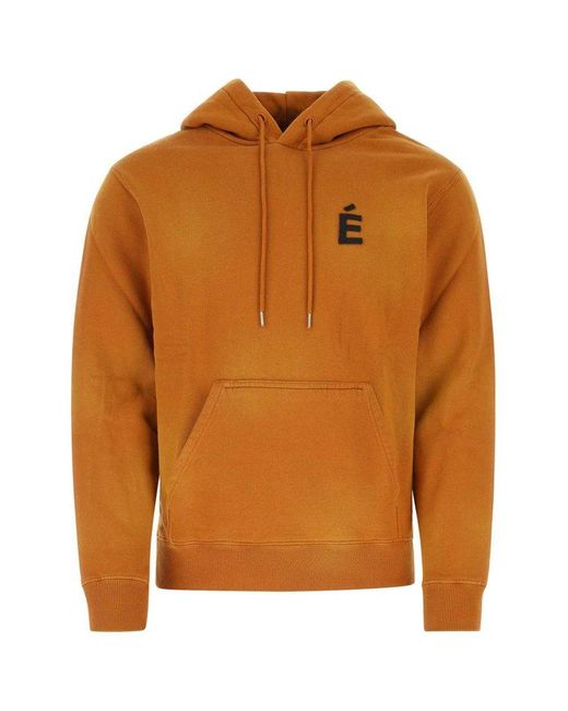 Etudes Studio Orange Klein Logo Detailed Hoodie for men
