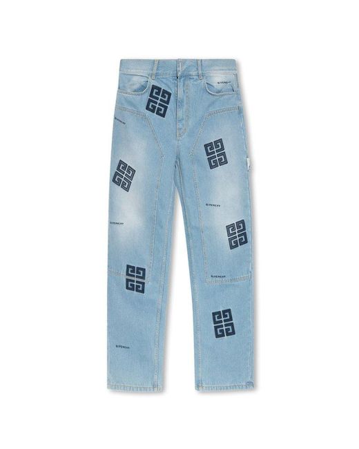 Givenchy Blue Patched Jeans for men