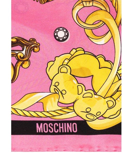 Moschino Pink Silk Scarf,
