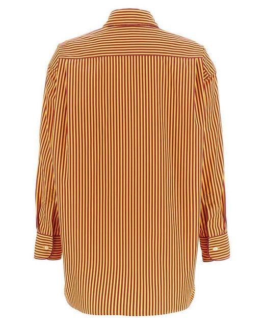Etro Orange Striped Shirt