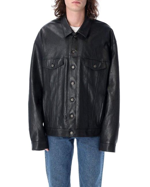 Men TRUCKER Real Goatskin Classic Western Denim Style Russet Brown Lea –  Fivestar Leather