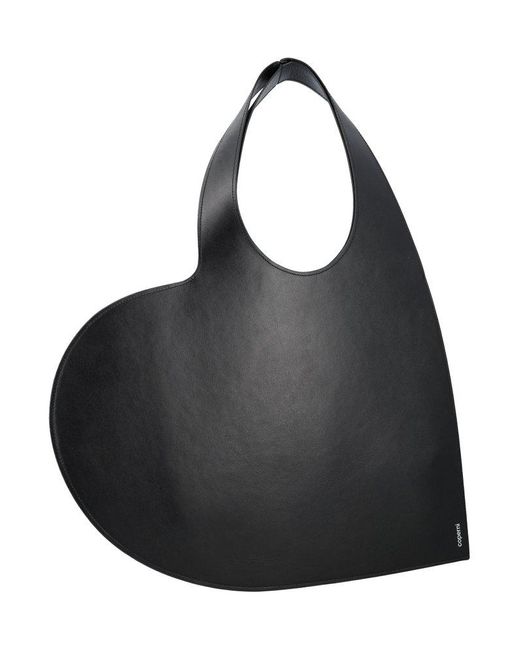 Coperni Black Heart Logo Printed Tote Bag