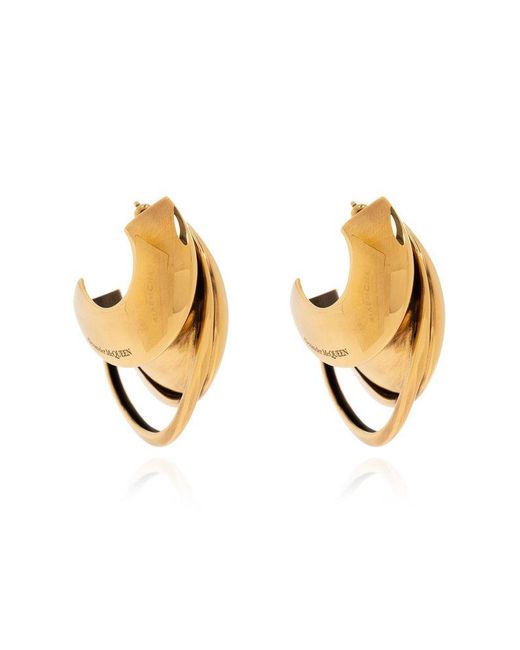 Alexander McQueen Metallic Brass Earrings,