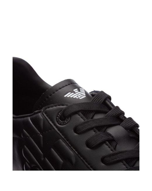 EA7 Black Logo Embossed Classic Cc Sneakers for men