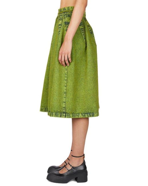 Marni Green Spikes Midi Skirt